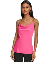 Karl Lagerfeld - Embellished Cowl Neck Tank Top - Lyst