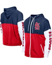 KTZ - Red/navy St. Louis Cardinals Color Block Full-zip Hoodie Windbreaker - Lyst