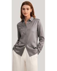 LILYSILK - Basic Concealed Placket Silk Shirt - Lyst
