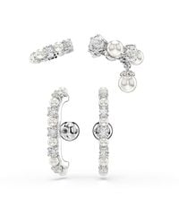Swarovski - Matrix Rhodium Plated Round Cut Ear Cuff Sets - Lyst