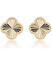 Macy's - Textured Clover Stud Earrings - Lyst