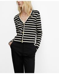 Mango - Buttons Detail Striped Cardigan - Lyst