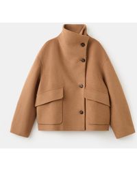 Mango - Wool-blend Funnel-neck Coat - Lyst