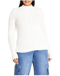 City Chic - Plus Size Crinkle Knit Sweater - Lyst
