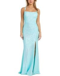 Nightway - Iridescent Sequined Strappy-back Gown - Lyst