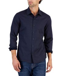 Michael Kors - Slim-fit Long Sleeve Micro-print Button-front Shirt - Lyst