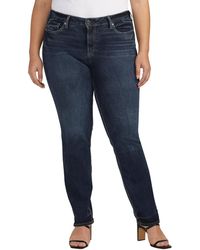 Silver Jeans Co. - Plus Size Suki Mid Rise Straight Leg Jeans - Lyst
