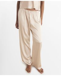 Mango - Silk Pajama Pants - Lyst