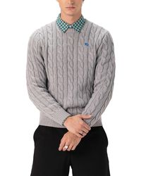Members Only - Crew Neck Cable Knit Sweater - Lyst