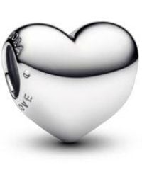 PANDORA - Sterling Be Love Engravable Heart Charm - Lyst