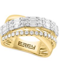 Effy - Effy Diamond Baguette & Round Crossover Statement Ring (1-1/4 Ct. T.w. - Lyst
