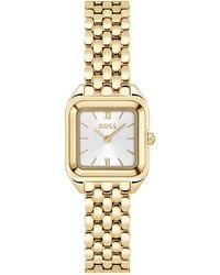 BOSS - Mae Petite Quartz Basic Mini Ionic Plated Thin Gold Steel Watch - Lyst