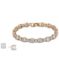 Givenchy - Cubic Zirconia Tennis Bracelet & Stud Earrings Set - Lyst