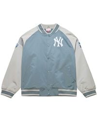 Mitchell & Ness - New York Yankees Thunderstorm Head Coach Lightweight Satin Full-snap Jacket - Lyst