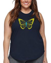 LA Pop Art - Plus Size Butterfly Word Art Tank Top - Lyst