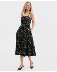 Kensie - Embroidered Sleeveless Midi Dress - Lyst