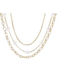 BCBGeneration - Bcbg Layered Pearl Drop Chain Necklace - Lyst