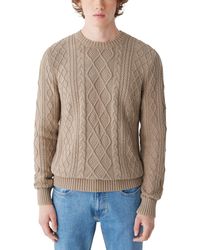 Frank And Oak - Classic-fit Cable-knit Crewneck Sweater - Lyst