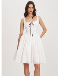 Miss Circle - Madison Cotton Eyelet Square Neck Midi Dress - Lyst