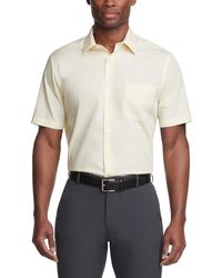 Van Heusen - Dress Shirt, White Poplin Short-sleeved Shirt - Lyst