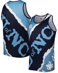 Mitchell & Ness - Navy And Carolina Blue North Carolina Tar Heels Jumbotron 2.0 Sublimated Tank Top - Lyst