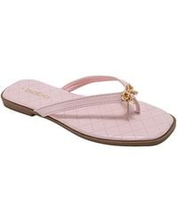 Bebe - Bow Charm Flat Sandals - Lyst