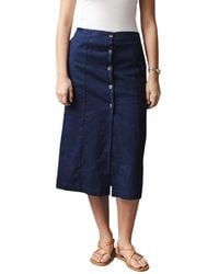 Hope & Henry - Linen Button Front Skirt - Lyst