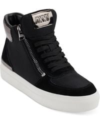 DKNY - Cindell Lace-up Zipper High Top Sneakers - Lyst