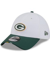 KTZ - White/green Bay Packers 2025 Nfl Training Camp 39thirty Flex Hat - Lyst