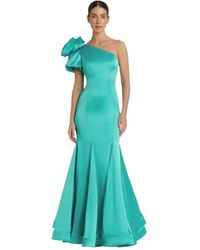 Mac Duggal - Off The Shoulder Bustier Satin Mermaid Gown - Lyst