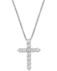 Arabella - Cubic Zirconia Cross 18" Pendant Necklace - Lyst
