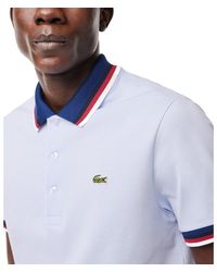 Lacoste - Classic Fit Striped Trim Short Sleeve Polo Shirt - Lyst