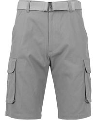 Galaxy By Harvic - Flat Front Belted Cotton Cargo Shorts - Lyst