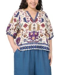 Vince Camuto - Plus Size Split V-neck Top - Lyst