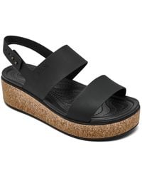 Crocs™ - Brooklyn Cork Low Wedge Sandals - Lyst