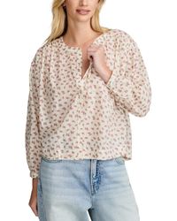 Lucky Brand - Floral-print Smocked Blouse - Lyst
