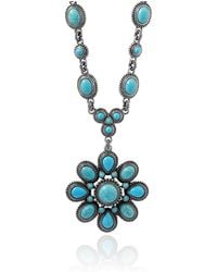 Jessica Simpson - Large Turquoise Stone Flower Necklace - Lyst
