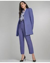 Calvin Klein - Open Front Topper Jacket Printed Cap Sleeve Ruffle Front Top Mid Rise Slim Leg Pants - Lyst