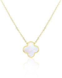 The Lovery - Extra Large Mother Of Pearl Single Clover Necklace - Lyst
