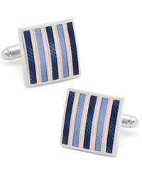 Cufflinks Inc. - Pink And Navy Striped Square Cufflinks - Lyst