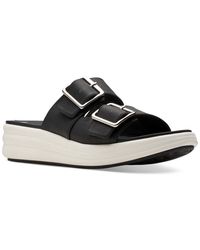 Clarks - Drift Buckle Slip-on Slide Wedge Sandals - Lyst