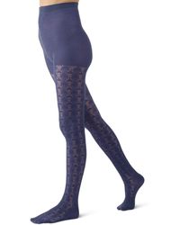 Memoi - Textured Cotton Rich Inverted Crochet Fashion Tights Mtf08952 - Lyst