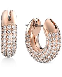 Swarovski - Gold-tone Pave Crystal Dextera Hoop Earrings - Lyst