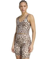 adidas - Workout Essentials Leopard Print Training Tank Top - Lyst