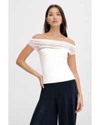 MARCELLA - Cabrini Draped-mesh One-shoulder Convertible Jersey Top - Lyst