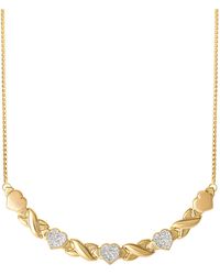 Giani Bernini - Cubic Zirconia Hearts & Kisses 17" Collar Necklace In 14k Gold-plated Sterling Silver, Created For Macy's - Lyst