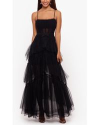 Betsy & Adam - Mesh Corset Ball Gown - Lyst