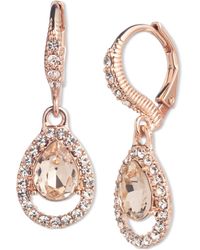 Givenchy - Rose Gold-tone Pave & Pear-shape Crystal Drop Earrings - Lyst