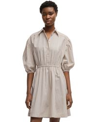 BOSS - Boss By Striped Cotton Shirt Dress - Lyst