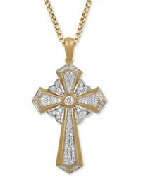 Macy's - Diamond Cross 22" Pendant Necklace (1/2 Ct. T.w. - Lyst